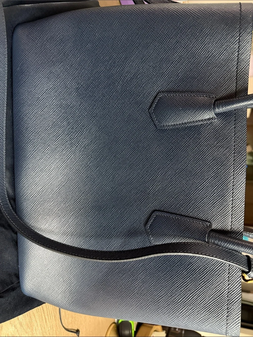 Authentic Prada Saffiano Cuir Medium Double Tote Bag